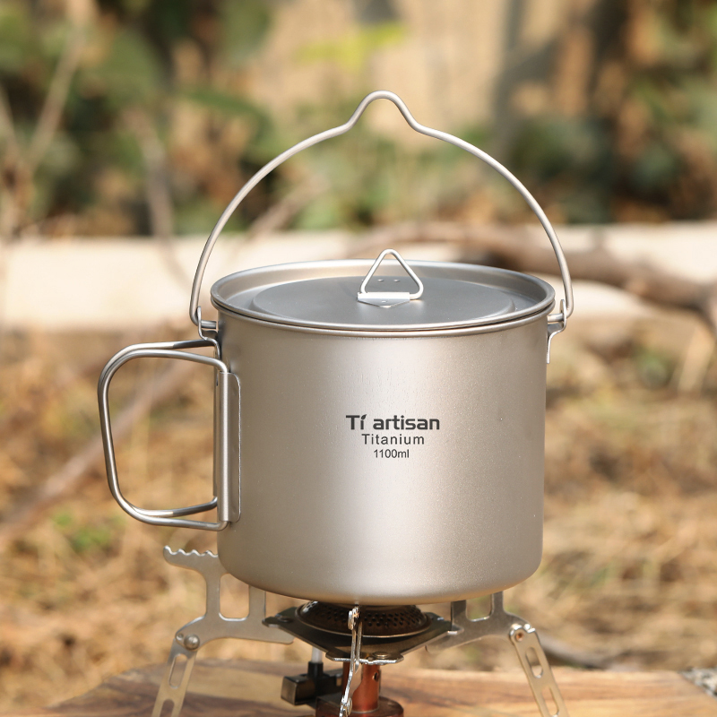 Camping Cooking Cup - Tiartisan Tytanowy Garnek Kempingowy 1.1L Zestaw