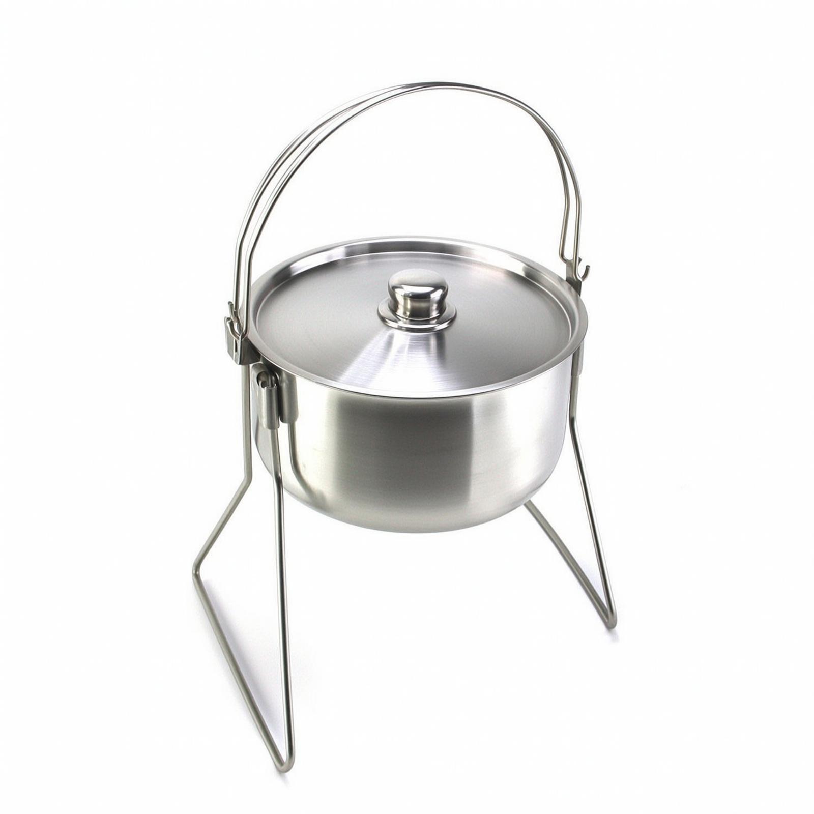 Camping Cooking Tripod - Garnek z ramą trójnogiem, ze stali