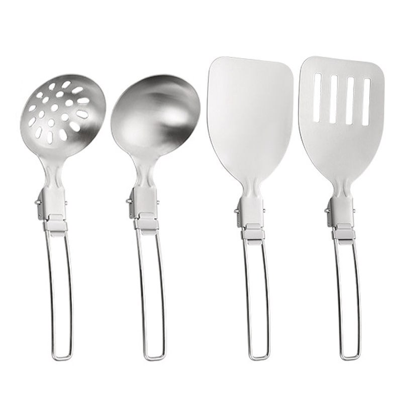 Camping Cooking Bundle - 4-częściowy składany zestaw naczyń kuchennych na