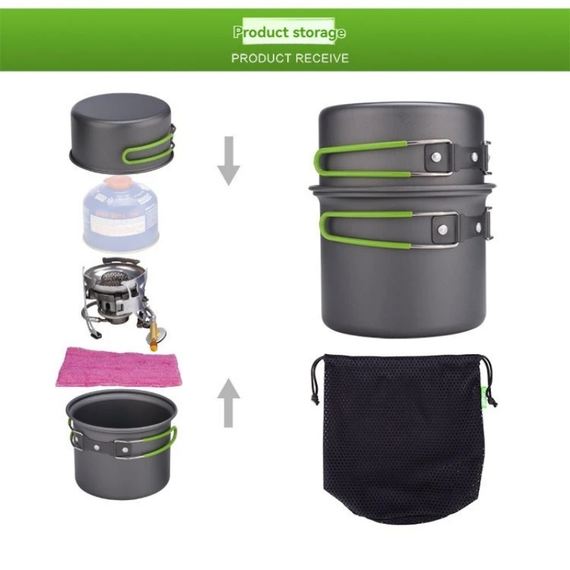Camping Cooking Sets - Zestaw naczyń kempingowych BRS-T15A Ultralekki zestaw