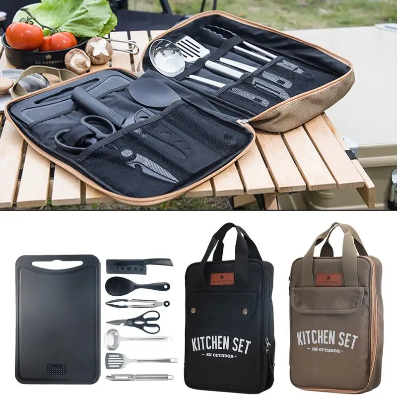 Camping Cooking Bundle - 8-częściowy zestaw naczyń kuchennych na kemping,