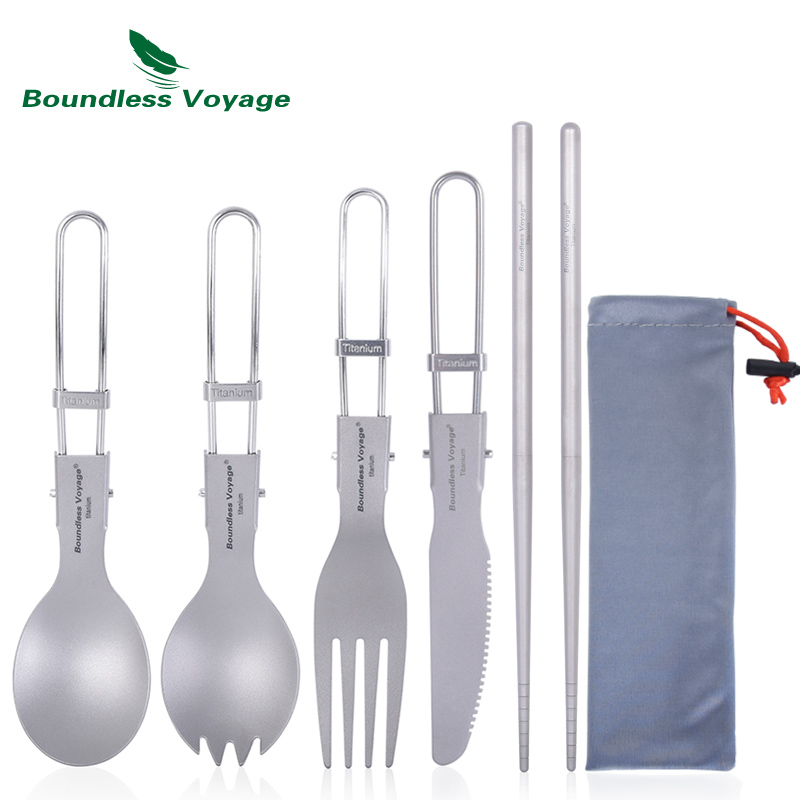 Camping Cooking Plate - Bezgraniczna Podróż Tytanowe Sztućce Kempingowe Składana