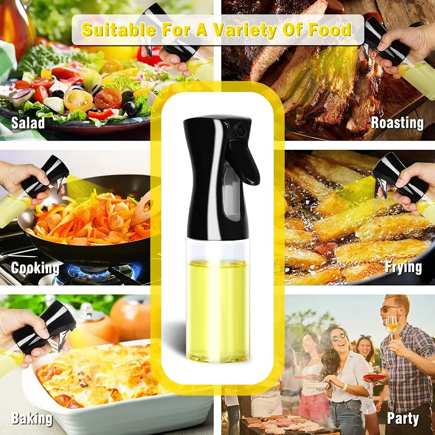 Camping Cooking Oil Container - Butelka z rozpylaczem do oleju, plastikowa,