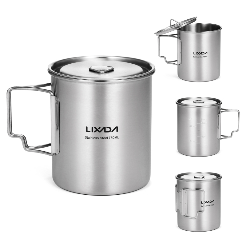 Camping Cooking Cup - Lixada Kubek 750ml Outdoorowy Kubek ze