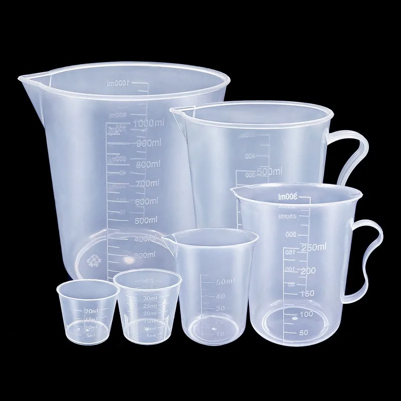 Camping Cooking Tool Set - Zestaw 6 plastikowych miarek - przezroczyste