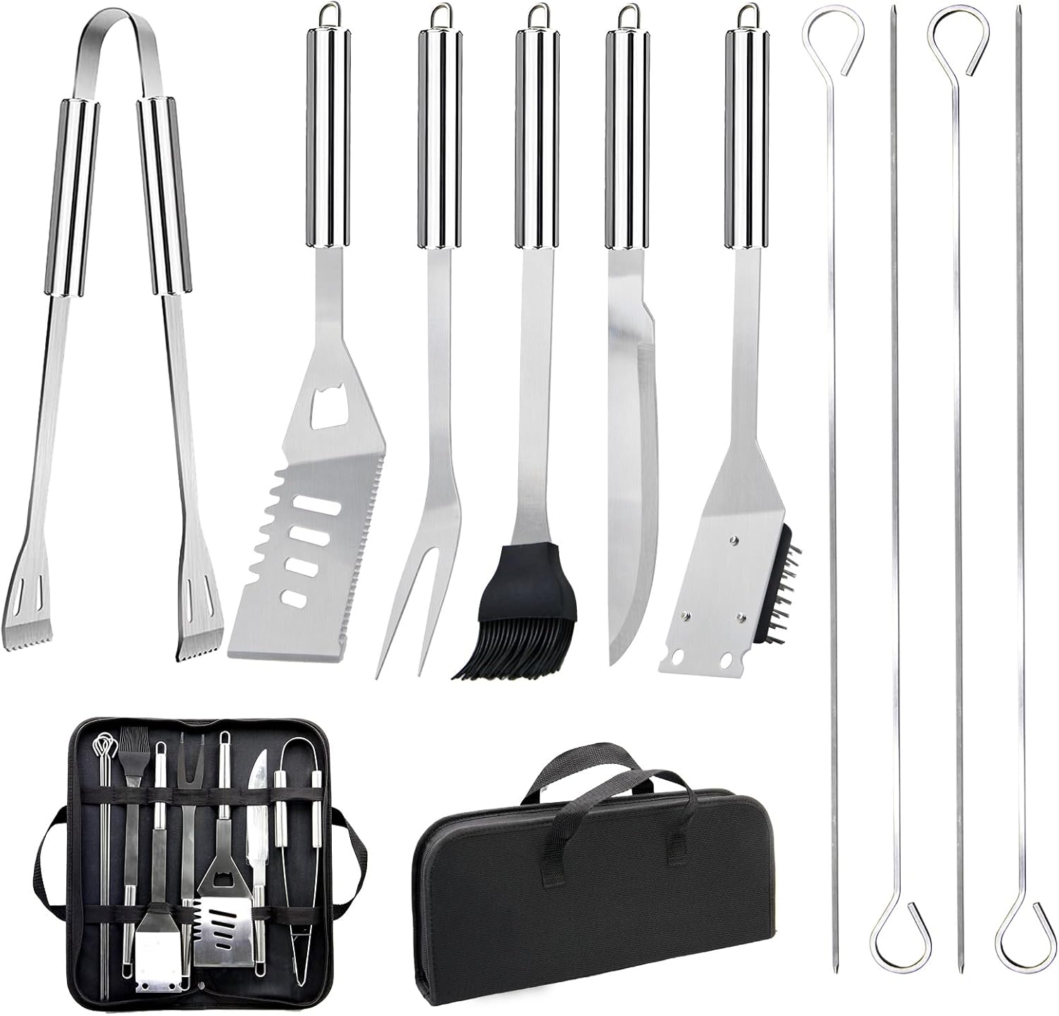 Camping Cooking Utensil Bag - Zestaw przyborów do grilla ze stali