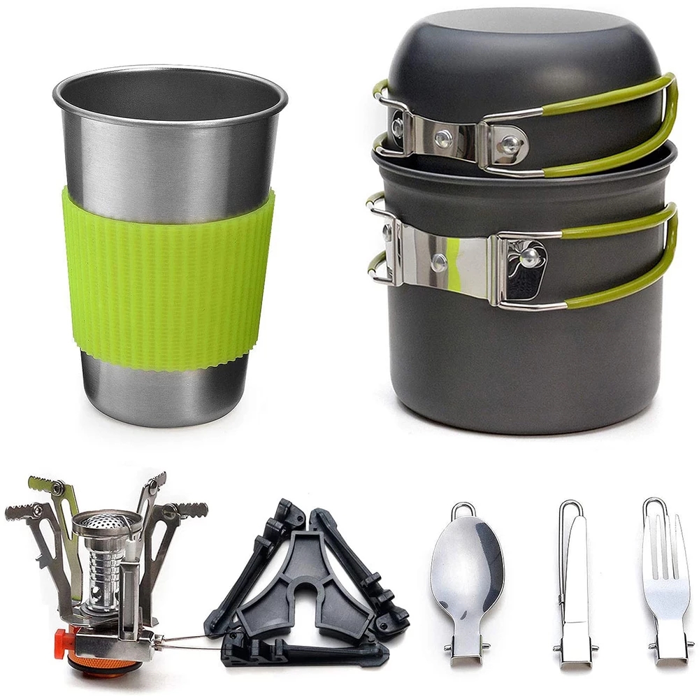 Camping Cooking Rack - Zestaw naczyń kempingowych z kuchenką Zestaw