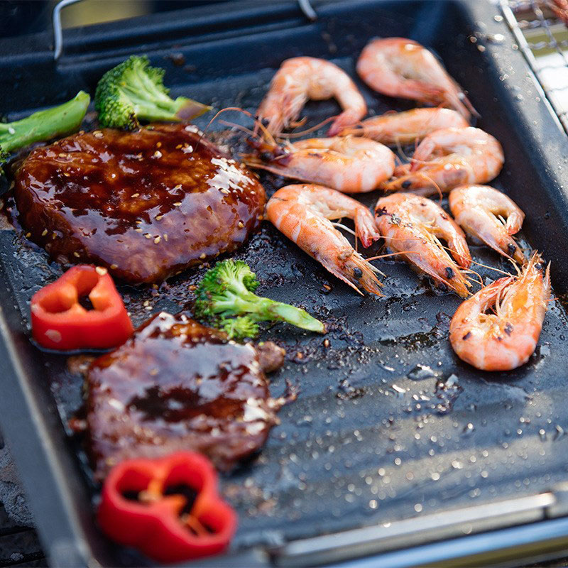 Gruba kwadratowa patelnia gril – Camping Cooking Plate recenzja i cena