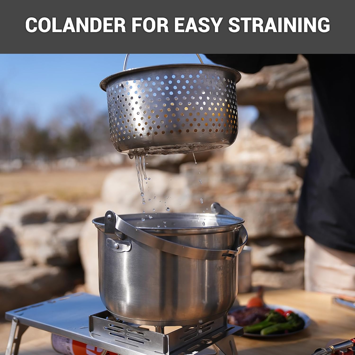 Zestaw naczyń kempingowych ze  – Camping Cooking Set With Bag recenzja i cena