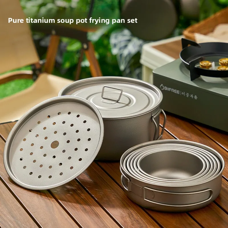 Zestaw tytanowych garnków na z – Camping Cooking Set With Bag recenzja i cena